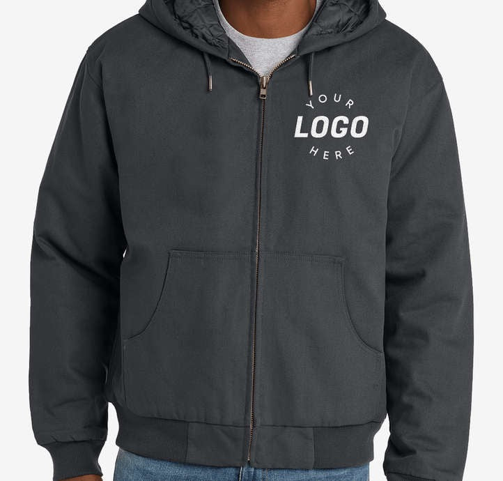 Duck Cloth Hooded Insulated Work Jacket