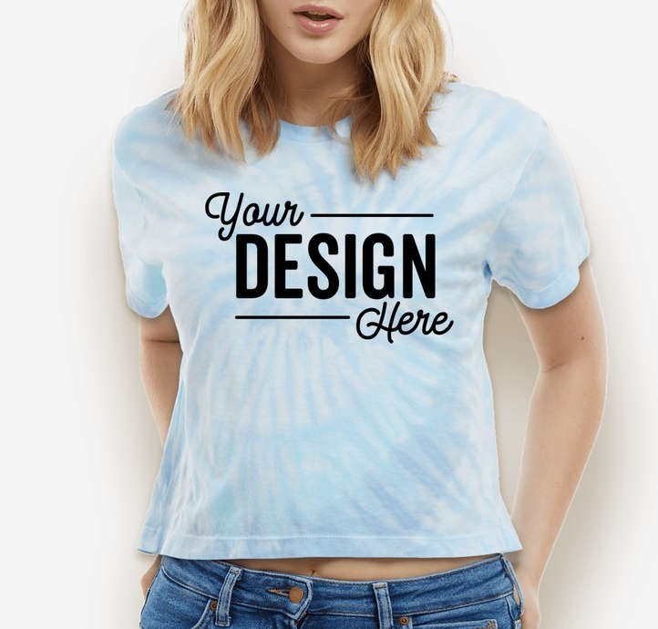 Colortone Women's Tie-Dye Jersey Blend Crop T-shirt