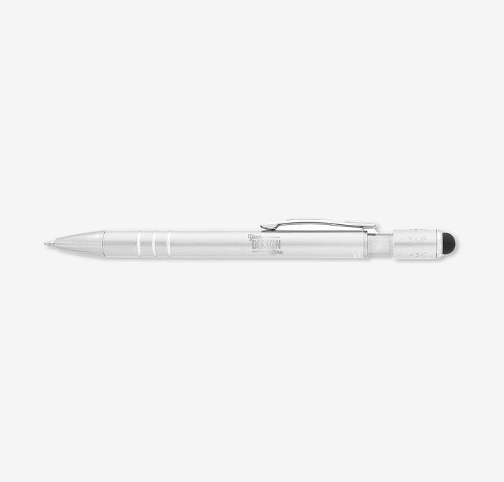 Laser Engraved Recycled Aluminum Spin Top Game Stylus Pen (black ink)