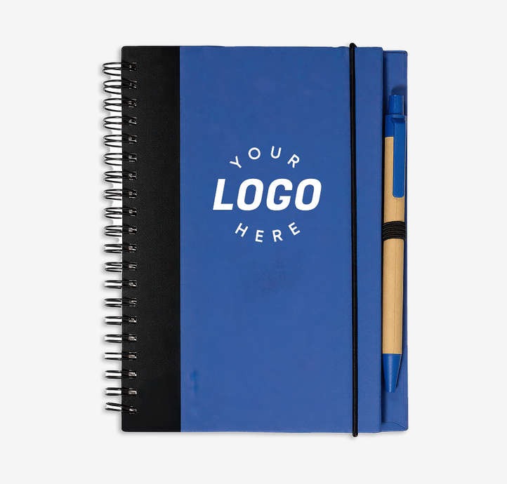 Full Color Contrast Paperboard Hard Cover Spiral Notebook with Pen