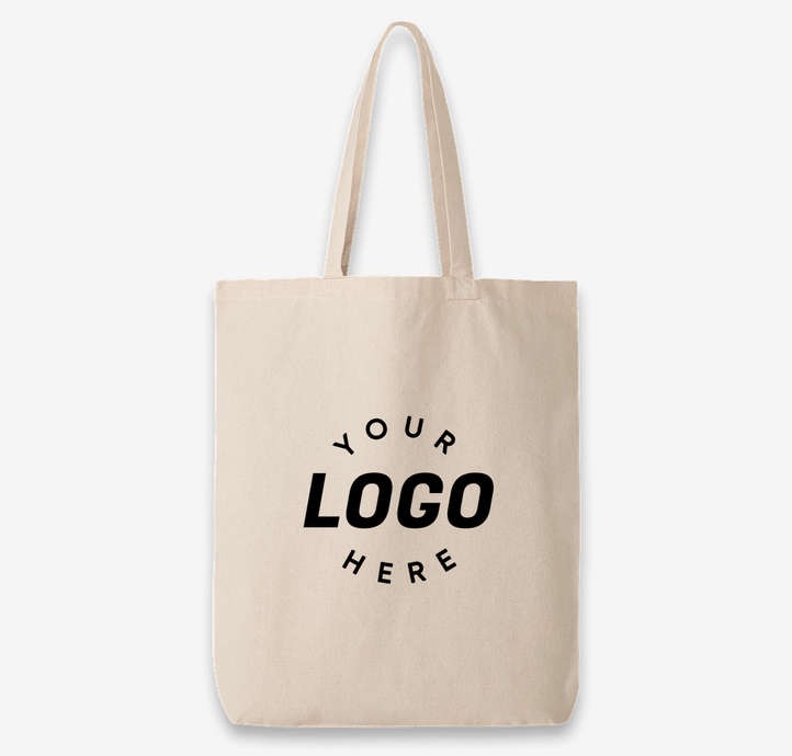 Medium Self-Fabric Handles Gusseted Canvas Tote Bag