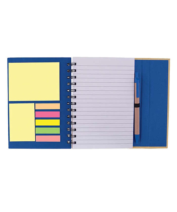 Full Color Hard Cover Spiral Notebook with Sticky Notes and Pen