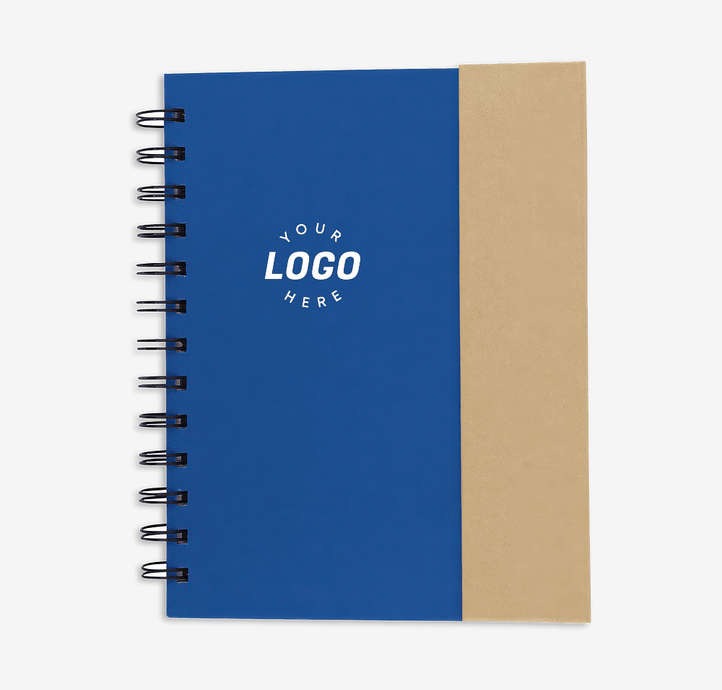 Full Color Hard Cover Spiral Notebook with Sticky Notes and Pen