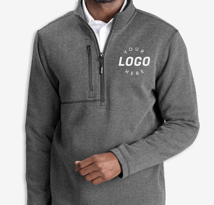 Herringbone Quarter Zip Fleece Jacket