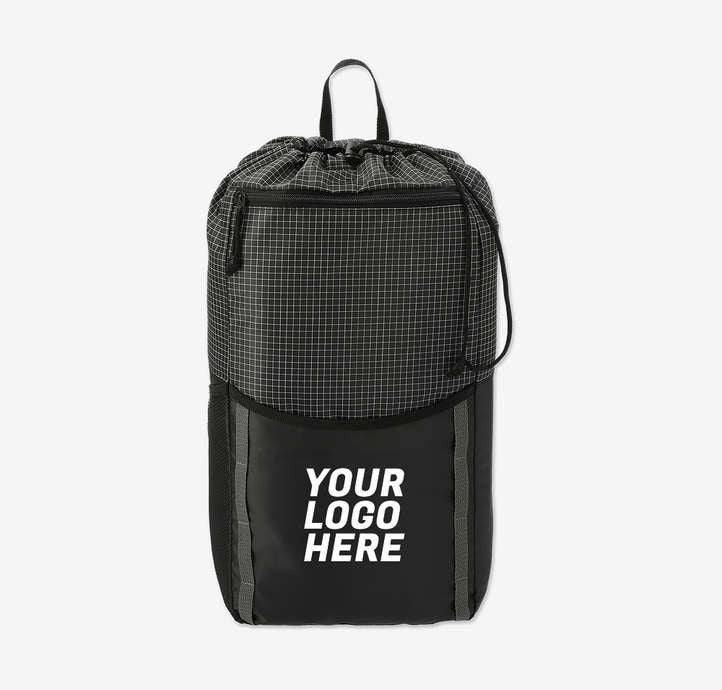 Full Color Grid Drawstring Backpack