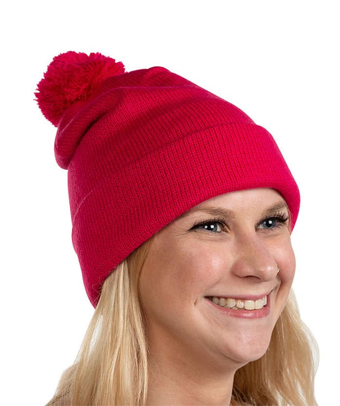 Solid Pom Pom Beanie