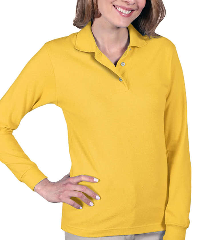Women's Superblend Easy-Care Pique Long Sleeve Polo