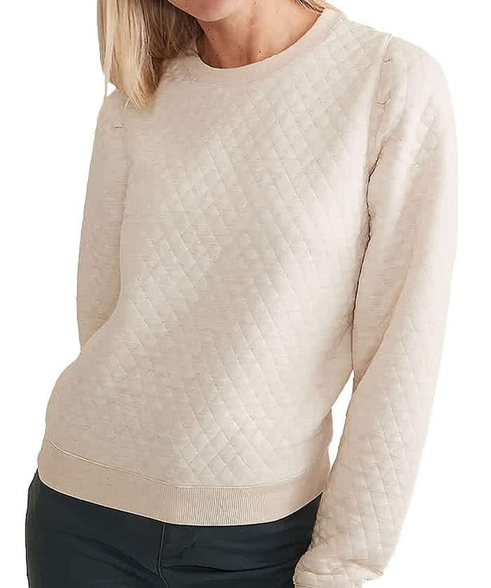 Women's Corbet Quilted Puff Sleeve Crewneck Sweatshirt