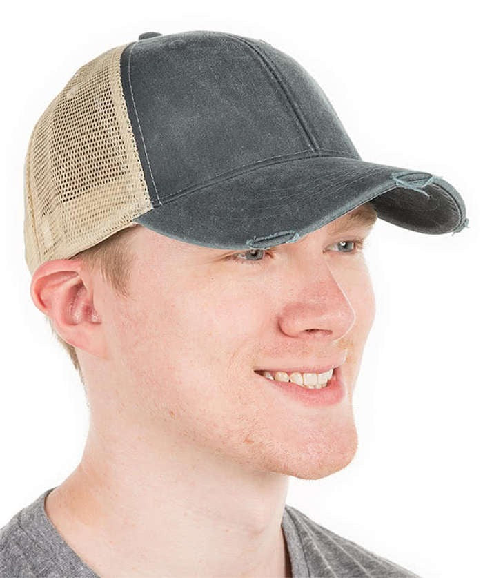 Pigment Dyed Distressed Trucker Hats