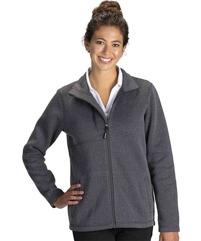 Women's Herringbone Full Zip Fleece Jacket