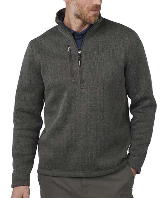 Herringbone Quarter Zip Fleece Jacket