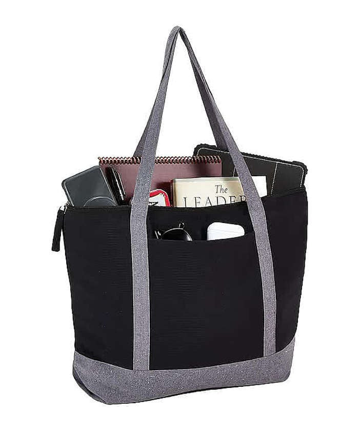 Repose Large Zippered Recycled Cotton Tote Bag