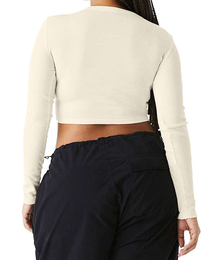 Women's Micro Rib Long Sleeve Crop T-shirt