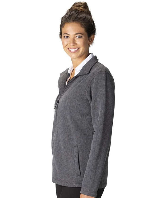 Women's Herringbone Full Zip Fleece Jacket