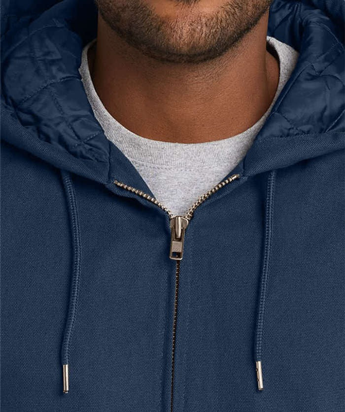Duck Cloth Hooded Insulated Work Jacket