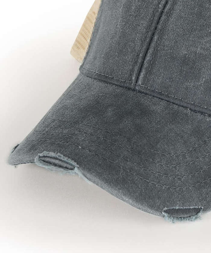 Pigment Dyed Distressed Trucker Hats